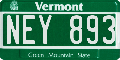VT license plate NEY893