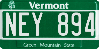 VT license plate NEY894