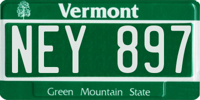VT license plate NEY897