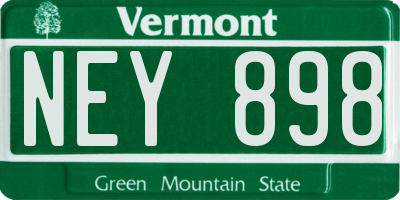 VT license plate NEY898