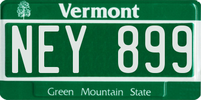 VT license plate NEY899