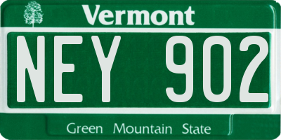 VT license plate NEY902