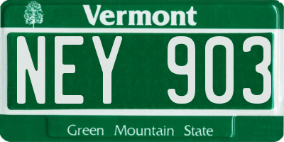 VT license plate NEY903