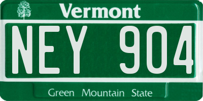 VT license plate NEY904