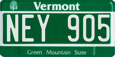 VT license plate NEY905
