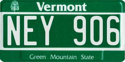 VT license plate NEY906