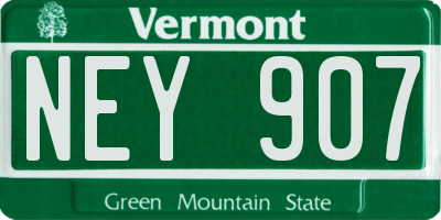 VT license plate NEY907