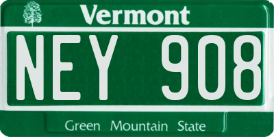 VT license plate NEY908