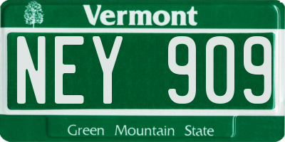 VT license plate NEY909