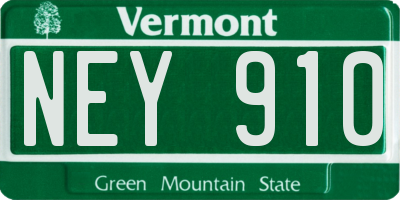 VT license plate NEY910