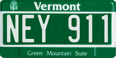 VT license plate NEY911