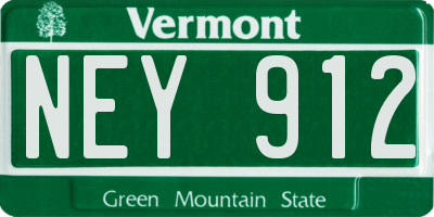 VT license plate NEY912