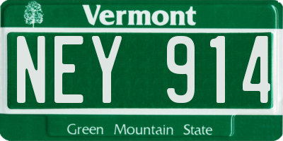 VT license plate NEY914