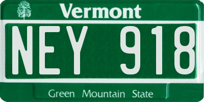 VT license plate NEY918