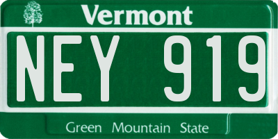 VT license plate NEY919