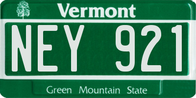 VT license plate NEY921