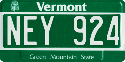 VT license plate NEY924