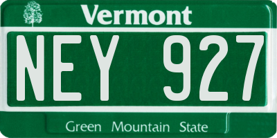 VT license plate NEY927