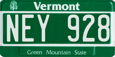 VT license plate NEY928
