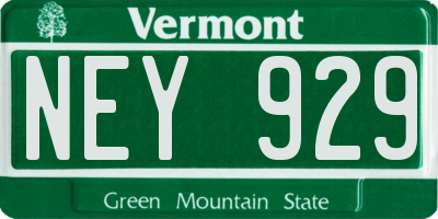 VT license plate NEY929