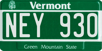 VT license plate NEY930