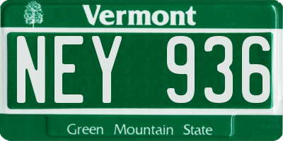 VT license plate NEY936