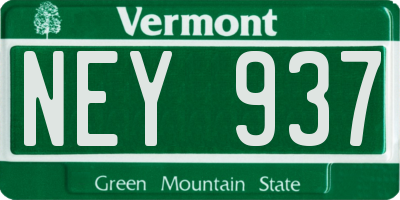VT license plate NEY937