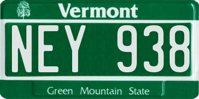 VT license plate NEY938