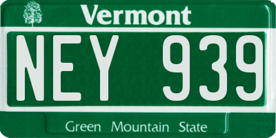 VT license plate NEY939