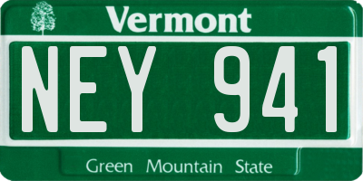VT license plate NEY941
