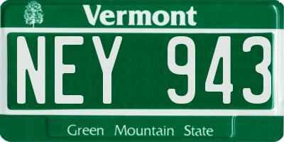 VT license plate NEY943