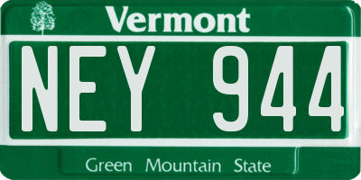 VT license plate NEY944