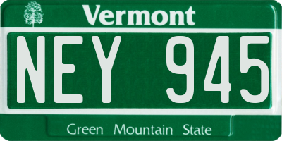 VT license plate NEY945