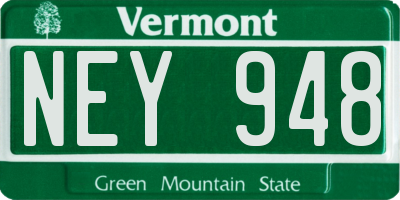 VT license plate NEY948