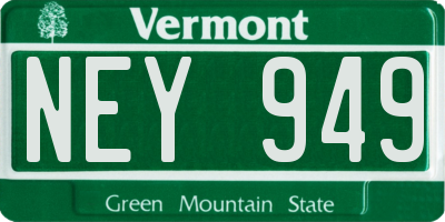 VT license plate NEY949