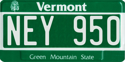 VT license plate NEY950