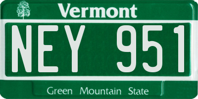 VT license plate NEY951