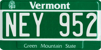 VT license plate NEY952