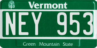 VT license plate NEY953