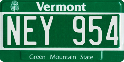 VT license plate NEY954