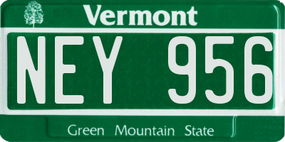 VT license plate NEY956