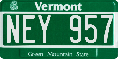 VT license plate NEY957