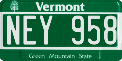 VT license plate NEY958