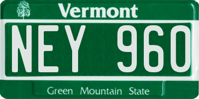 VT license plate NEY960