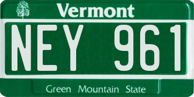 VT license plate NEY961