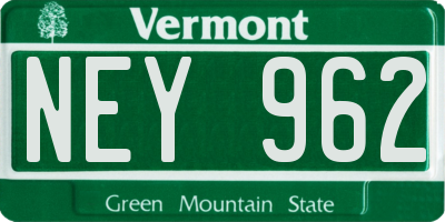 VT license plate NEY962