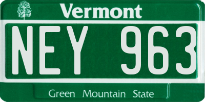 VT license plate NEY963