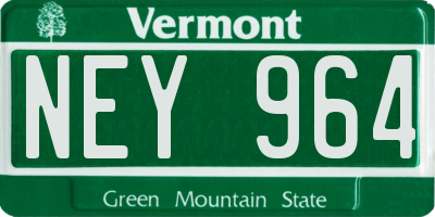VT license plate NEY964