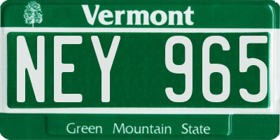 VT license plate NEY965