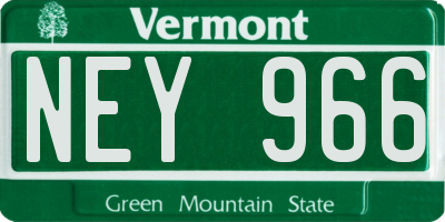 VT license plate NEY966